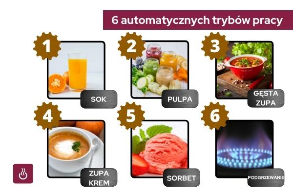 6 automatycznych trybów pracy